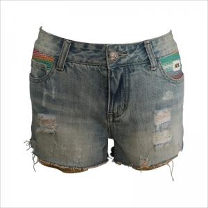 fin design rip denim kort WS001